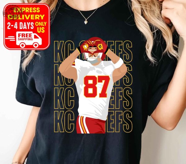 Express Delivery Travis Kelce Heart Hands Shirt Taylor Swift Super Bowl Outfit Taylor Swift And Travis Kelce Super Bowl Shirts Kansas City Cheifs Unique revetee 3