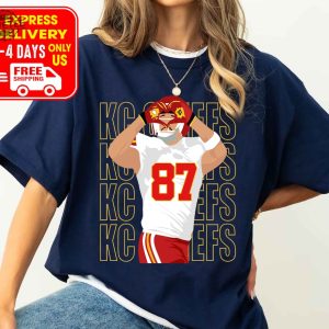 Express Delivery Travis Kelce Heart Hands Shirt Taylor Swift Super Bowl Outfit Taylor Swift And Travis Kelce Super Bowl Shirts Kansas City Cheifs Unique revetee 4