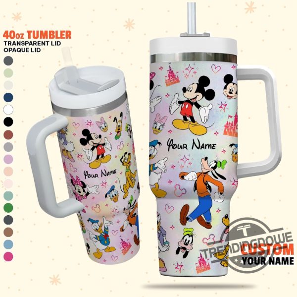 Custom Disney Friends Stanley Cup Personalized Disney 40Oz Colorful Tumbler With Handle Straw Disney Characters Tumbler Christmas Gift trendingnowe 1