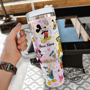 Custom Disney Friends Stanley Cup Personalized Disney 40Oz Colorful Tumbler With Handle Straw Disney Characters Tumbler Christmas Gift trendingnowe 2