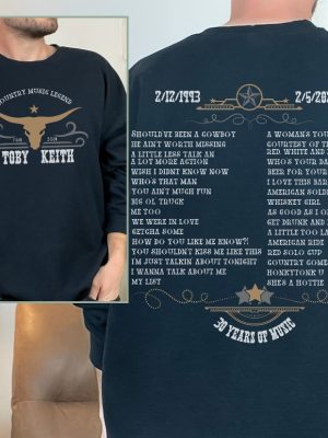 Unisex Toby Keith Country Music Legend Tribute Sweatshirt Toby Keith Merchandise Toby Keith Apparel Toby Keith T Shirts Unique revetee 3