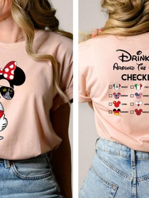 Mickey Beer Minnie Wine Front And Back Epcot Drinking Around The World Shirt Drinking Around The World Checklist Disney Couple Shirts Unique revetee 2