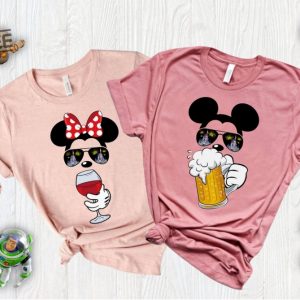 Mickey Beer Minnie Wine Front And Back Epcot Drinking Around The World Shirt Drinking Around The World Checklist Disney Couple Shirts Unique revetee 3