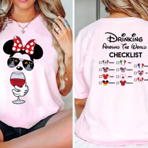 Mickey Beer Minnie Wine Front And Back Epcot Drinking Around The World Shirt Drinking Around The World Checklist Disney Couple Shirts Unique revetee 6