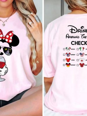 Mickey Beer Minnie Wine Front And Back Epcot Drinking Around The World Shirt Drinking Around The World Checklist Disney Couple Shirts Unique revetee 6