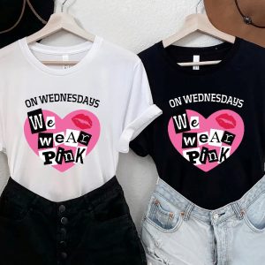 On Wednesday We Wear Pink Girls Shirt Wednesday Shirt Best Friends Shirts Breast Cancer Shirt Pink Shirt Wearing Pink Shirt Pink Day Unique revetee 2