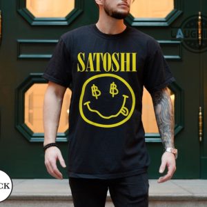 satoshi shirt sweatshirt hoodie jack dorsey super bowl satoshi nirvana smiley face tshirt satoshi nakamoto kurt cobain bitcoin tribute cryptocurrency tee laughinks 3