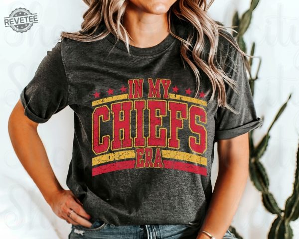 Taylors Boyfriend Shirt In My Chiefs Era Shirt Chiefs Fan Tee Kansas City Fan Shirt Football Team Shirt Go Taylors Boyfriend Unique revetee 3