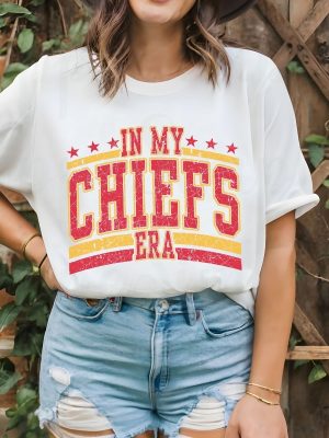 Taylors Boyfriend Shirt In My Chiefs Era Shirt Chiefs Fan Tee Kansas City Fan Shirt Football Team Shirt Go Taylors Boyfriend Unique revetee 4