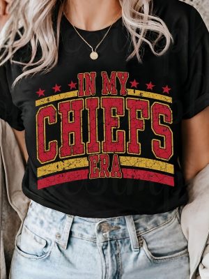 Taylors Boyfriend Shirt In My Chiefs Era Shirt Chiefs Fan Tee Kansas City Fan Shirt Football Team Shirt Go Taylors Boyfriend Unique revetee 5