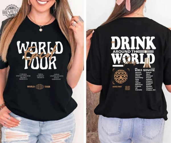 Disney Epcot World Tour Shirt Drink Around The World Shirt Disney Group Trip Shirt Retro Disneyland Epcot Shirt Epcot Disneyworld Shirt Unique revetee 1