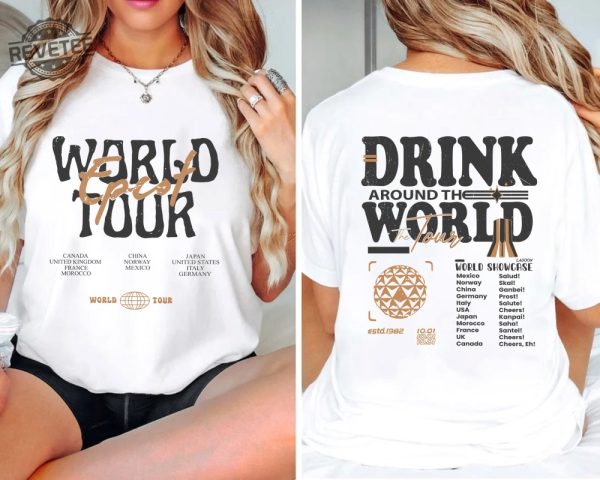 Disney Epcot World Tour Shirt Drink Around The World Shirt Disney Group Trip Shirt Retro Disneyland Epcot Shirt Epcot Disneyworld Shirt Unique revetee 2