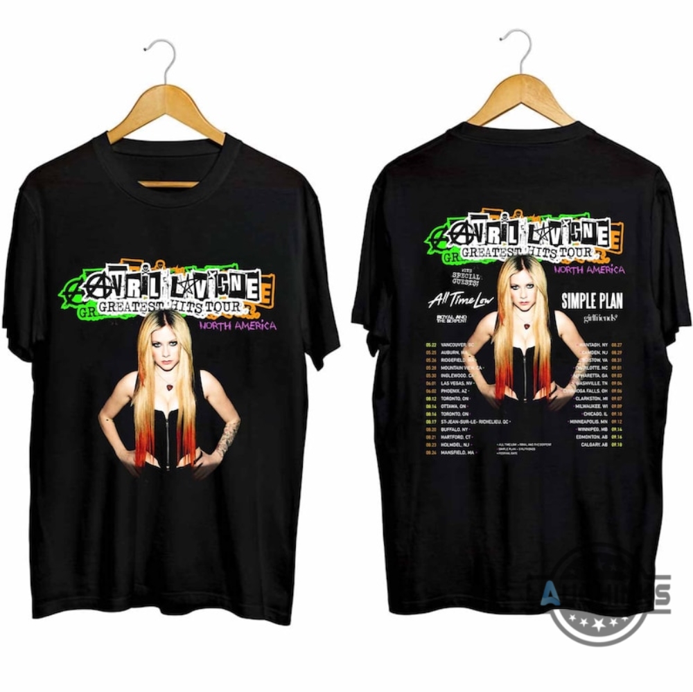 Avril Lavigne Shirt Sweatshirt Hoodie Mens Womens Avril Lavigne 2024 Tour Fan Shirts Greatest Hits Tour Tee Avril Lavigne Concert Gift All Time Low Simple Plan