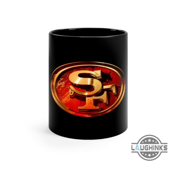 san francisco coffee mug 15oz 11oz personalized san francisco 49ers football team logo black white ceramic mug custom name niners accent mugs laughinks 4