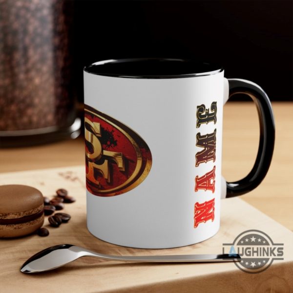 san francisco coffee mug 15oz 11oz personalized san francisco 49ers football team logo black white ceramic mug custom name niners accent mugs laughinks 7