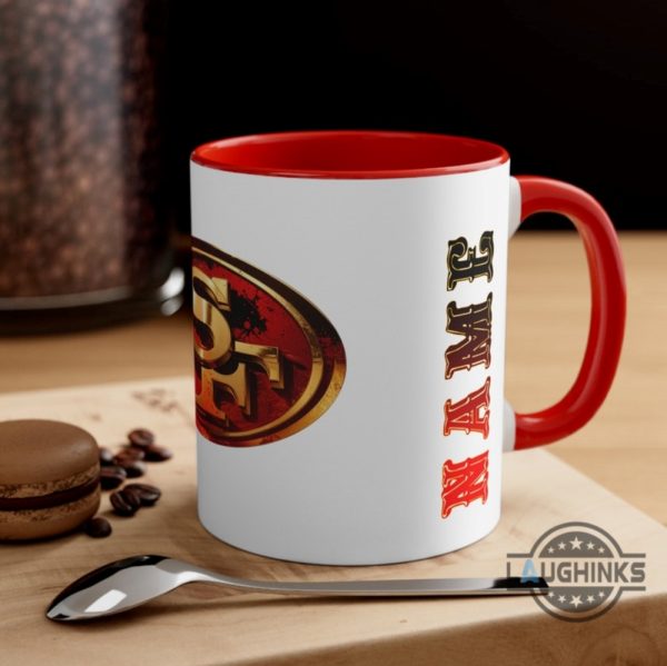 san francisco coffee mug 15oz 11oz personalized san francisco 49ers football team logo black white ceramic mug custom name niners accent mugs laughinks 9