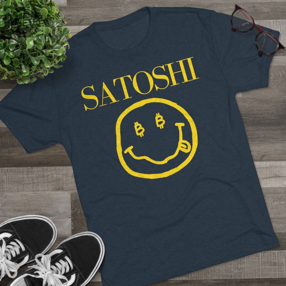 Satoshi Tribute Bitcoin Shirt Unisex Tri Blend Cryptocurrency Tee Unique
