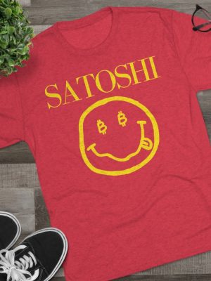 Satoshi Tribute Bitcoin Shirt Unisex Tri Blend Cryptocurrency Tee Unique revetee 2