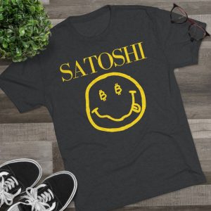 Satoshi Tribute Bitcoin Shirt Unisex Tri Blend Cryptocurrency Tee Unique revetee 3