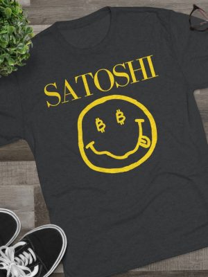 Satoshi Tribute Bitcoin Shirt Unisex Tri Blend Cryptocurrency Tee Unique revetee 3