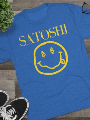 Satoshi Tribute Bitcoin Shirt Unisex Tri Blend Cryptocurrency Tee Unique revetee 4