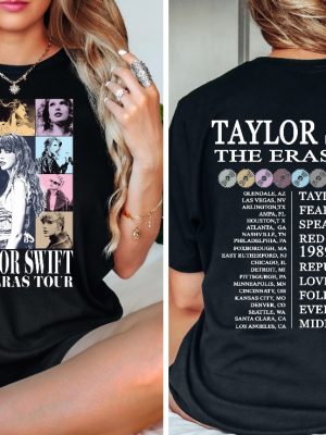 Two Sided The Eras Tour Concert Shirt Taylor Swift Shirt Custom Text Shirt Ts Merch Shirt Eras Tour Concert Shirt Taylor Nation Unique revetee 3