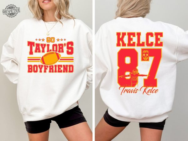 Go Taylors Boyfriend Kids Matching Sweatshirt Travis And Taylor Mom And Me Tees Funny Football Party Crewneck Go Taylors Boyfriend Shirt Unique revetee 1