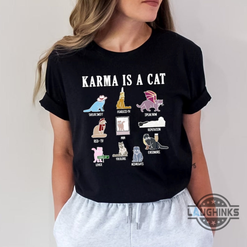 Midnights Taylor Retro T-shirt, Karma is a Cat Taylor Swift Shirt, Taylor  Swiftie Merch Tee, Taylor Swift Midnights Tshirt, Swift Concert -   Norway