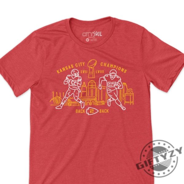 Super Bowl Lviii Champs Kc Football Shirt Mahomes Kelce Hoodie Back To Back Tshirt Kansas City Football Sweatshirt Football In Kansas City 2024 Champions Shirt giftyzy 2