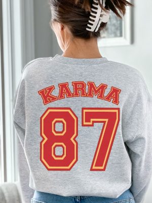 Karma 87 Taylor Swift And Travis Kelce Inspired Unisex Sweatshirt Swiftie Merch Casual Football Sweatshirt Unique revetee 2