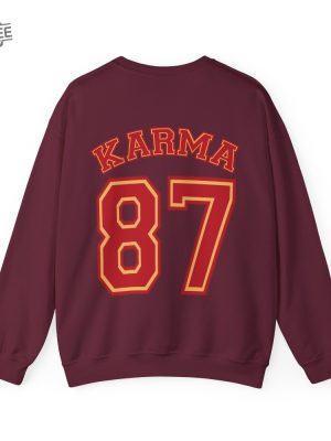 Karma 87 Taylor Swift And Travis Kelce Inspired Unisex Sweatshirt Swiftie Merch Casual Football Sweatshirt Unique revetee 6