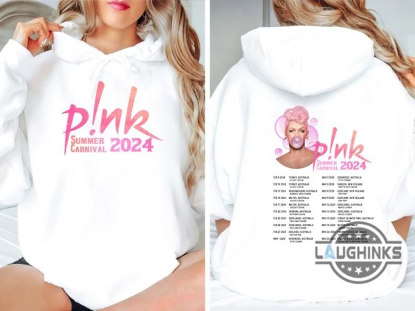 pink tour t shirt 2024 australia us uk pnk summer carnival trustfall album tee shirt sweatshirt hoodie mens womens pink singer music festival concert tshirt laughinks 5