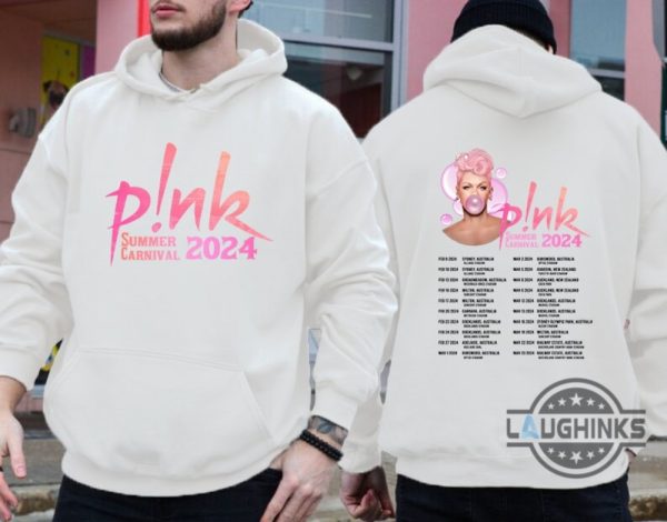 pink tour t shirt 2024 australia us uk pnk summer carnival trustfall album tee shirt sweatshirt hoodie mens womens pink singer music festival concert tshirt laughinks 8