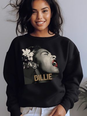 Billie Holiday Sweatshirt Vintage Retro Jazz Singer Lady Day Sweater Concert Jazz Music Swing Musician Crewneck Classic Soul Blues Apparel Unique revetee 3