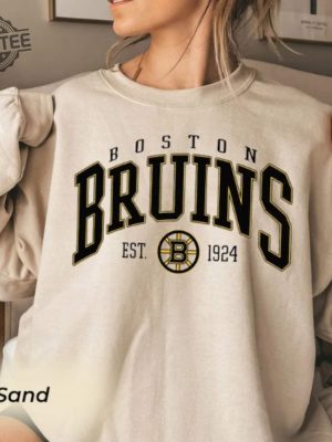 Vintage Boston Bruins Sweatshirt Bruins Tee Hockey Sweatshirt College Sweater Hockey Fan Shirt Boston Hockey Shirt Unique revetee 2