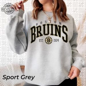 Vintage Boston Bruins Sweatshirt Bruins Tee Hockey Sweatshirt College Sweater Hockey Fan Shirt Boston Hockey Shirt Unique revetee 3