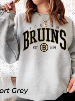 Vintage Boston Bruins Sweatshirt Bruins Tee Hockey Sweatshirt College Sweater Hockey Fan Shirt Boston Hockey Shirt Unique revetee 3