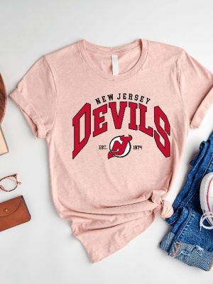 New Jersey Devils Sweatshirt New Jersey Devils Hockey Shirt Hockey Fan Sweater Hockey Hoodie Vintage Sweatshirt Unique revetee 4