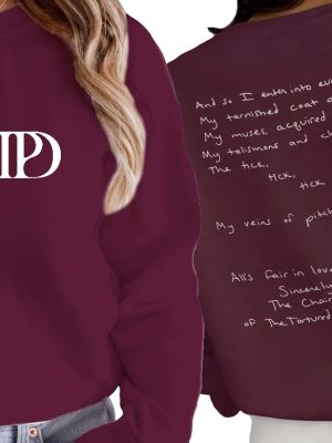 The Tortured Swift Poets Department Sweatshirt Tays Tortured Poets Hoodie Tays New Tortured Album All Of Taylor Swift Albums Unique revetee 3