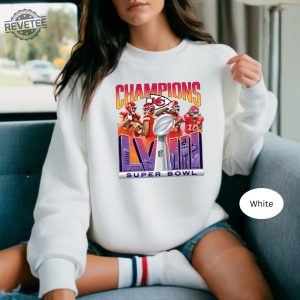 Womens Chiefs Super Bowl Champions Crewneck Sweatshirt Tan Super Bowl Sweatshirt Kansas City Chiefs Lviii Champs Chiefs Fan Gift Unique revetee 3