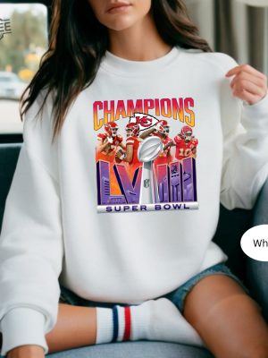 Womens Chiefs Super Bowl Champions Crewneck Sweatshirt Tan Super Bowl Sweatshirt Kansas City Chiefs Lviii Champs Chiefs Fan Gift Unique revetee 3