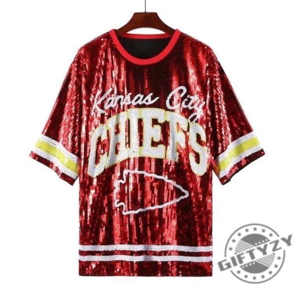 Sequin Kansas City Chiefs Kc 3D Over Printed Shirt giftyzy 1