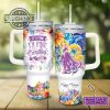 custom name its fine im fine rapunzel princess colorful flower pattern 40oz stainless steel tumbler with handle and straw lid personalized 40 oz travel stanley cup dupe laughinks 1