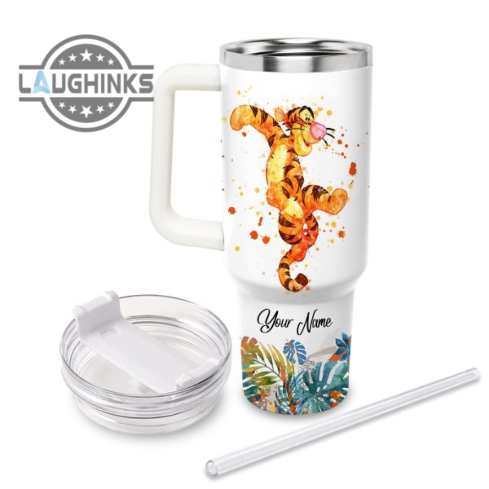 Life Is Better With Tigger 40Oz Tumbler With Handle And Straw Lid Personalized 40 Oz Travel Stanley Cup Dupe