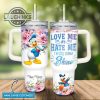 custom name donald duck im still gonna shine flower pattern 40oz stainless steel tumbler with handle and straw lid personalized 40 oz travel stanley cup dupe laughinks 1