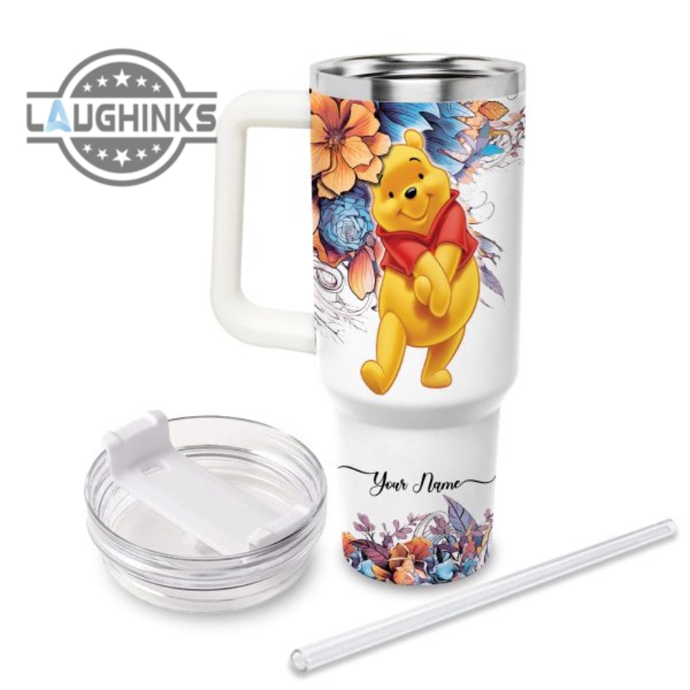 Custom Name Winnie The Pooh Youre The Best Thing 40Oz Stainless Steel Tumbler With Handle And Straw Lid Personalized 40 Oz Travel Stanley Cup Dupe