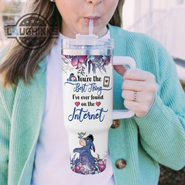 custom name eeyore youre the best thing 40oz stainless steel tumbler with handle and straw lid personalized 40 oz travel stanley cup dupe laughinks 1 4