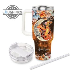 custom name tigger i love you to the moon back 40oz stainless steel tumbler with handle and straw lid personalized 40 oz travel stanley cup dupe laughinks 1 1