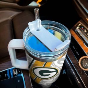 custom name packers pattern 40oz stainless steel tumbler with handle and straw lid personalized 40 oz travel stanley cup dupe laughinks 1 3