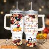 custom name mickey mouse flannels pumpkins bonfires fall theme pattern 40oz tumbler with handle and straw lid personalized 40 oz travel stanley cup dupe laughinks 1